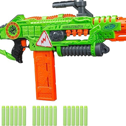 Nerf Revoltinator Zombie Strike Toy Blaster with Motorized Lights Sounds & 18 Official Darts for Kids, Teens, & Adults