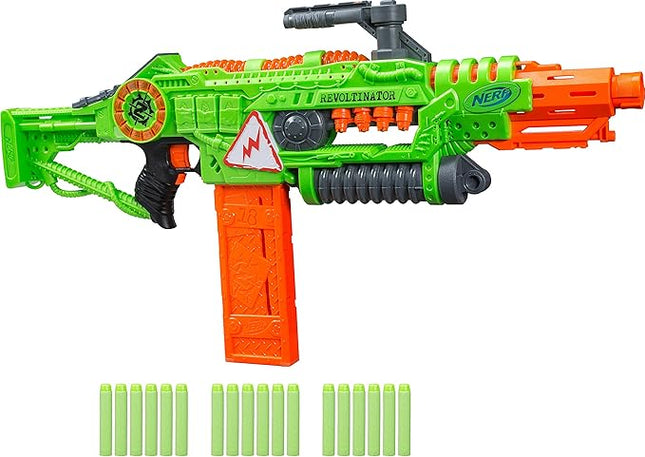 Nerf Revoltinator Zombie Strike Toy Blaster with Motorized Lights Sounds & 18 Official Darts for Kids, Teens, & Adults