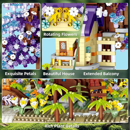 Tree House Building Set,3049 Pcs Friendship TreeHouse Street View Building Kit,STEM Creative Forest House Micro Blocks Toys,Forest Style Model Kit,Christmas Birthday Gifts for Adults,Girls 8-14+