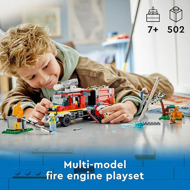 LEGO City Fire Command Truck Building Set - Fire Truck Toy with Land & Air Drones for Boys & Girls, Ages 7+ - Kids Pretend Play Toy with 3 Minifigures - Gift Ideas for Birthdays - 60374