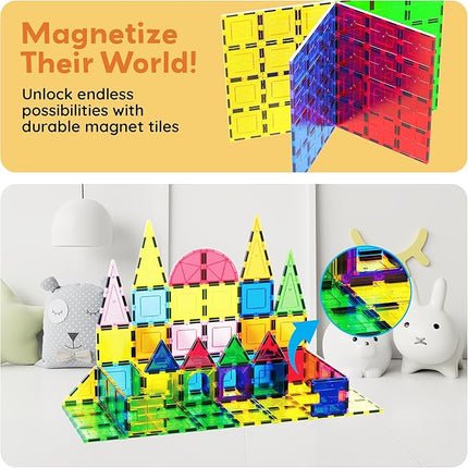 PicassoTiles Magnetic Building Block Tiles Supersize Stabilizer Base Toy Large Size Magnet Tile Plate Jumbo XL Add On Durable Foundation Compatible Education Construction STEM Learning Stacking Set