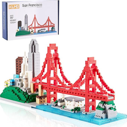 Micro Building Blocks Set for Adults San Francisco Golden Gate Bridge Architecture Skylines Model, Mini Bricks Toy Present for Kids 1610 PCS