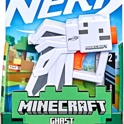 Nerf MicroShots Minecraft Ghast Mini Blaster, Includes 2 Official Elite Darts, Christmas Stocking Stuffers, Minecraft Ghast Mob Design