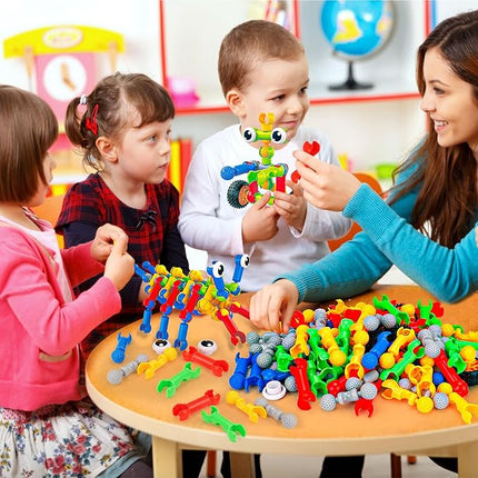 Kids STEM Building Toys for 3 4 5 6 7 8+ Year Old Boy Girl Birthday Gift, 186 Pcs Preschool Classroom Learning Activities Fine Motor Skills Building Blocks Ages 4-8 6-8 8-12 Engineering Creative Game