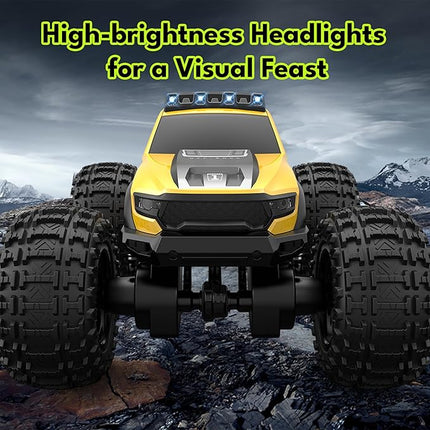 Threeking 1:14 Waterproof Monster Truck Toys RC Cars Speed-Adjustable Amphibious Remote Control Car Trucks with Lights 4WD All Terrain Off-Road Pickup Toy Gifts Presents
