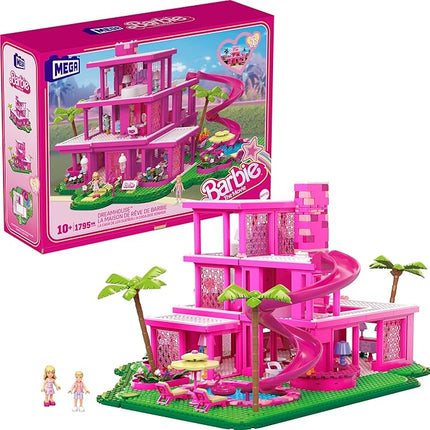 MEGA Barbie The Movie Building Toys Set, DreamHouse Replica with 1795 Pieces, 4 Figures and Accessories, for Adults & Fans
