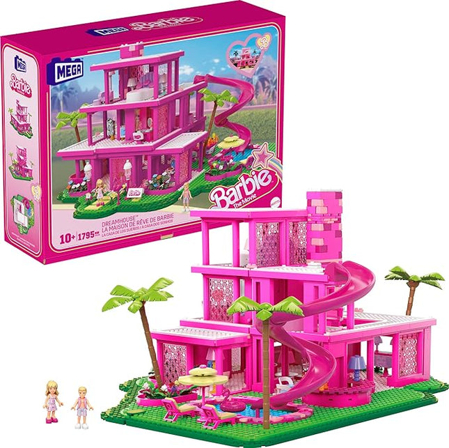 MEGA Barbie The Movie Building Toys Set, DreamHouse Replica with 1795 Pieces, 4 Figures and Accessories, for Adults & Fans