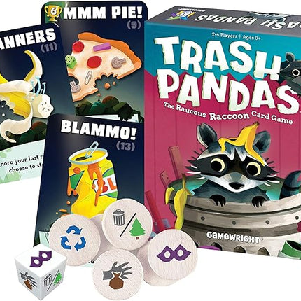 Gamewright - Trash Pandas - The Raucous Raccoon Push-Your-Luck Card Game, Ages 8+, 2-4 Players