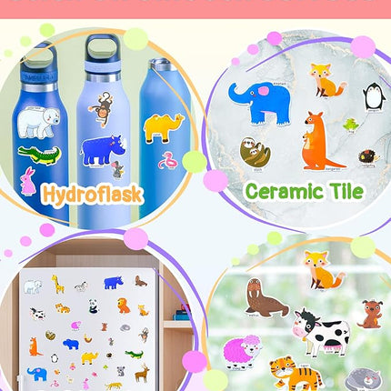 Benresive Reusable Sticker Books for Kids 2-4, Sticker Books for Toddlers 1-3 2-4, Toddler Travel Toys Activities Crafts Gifts - Animal