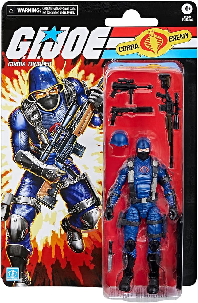 G.I. Joe Classified Series Retro Cardback Cobra Trooper, Collectible 6 Inch Action Figure with 9 Accessories