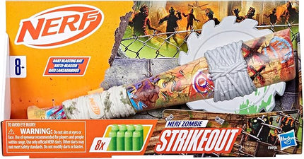Nerf Zombie Strikeout Dart Blaster, 8 Nerf Elite Darts, Foam Blade, Pull Back Priming, Outdoor Games, Ages 8+ (Amazon Exclusive)