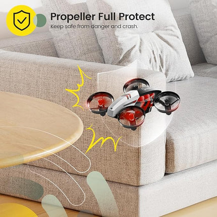 Holy Stone HS210T Drones for kids 8-12, 2 IN 1 kid drone with fly and land modes, Four Posture Deformations indoor mini Quadcopter, 8 LED lights, Auto Hovering