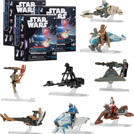 STAR WARS Micro Galaxy Squadron Series 5 (3 Pack) Mystery Blind Box - Get Three 2.5" Vehicle or 1" Mini Figure - Officially Licensed - Authentic Collectible Toy Gift for Boys, Girls, Kids, Teens - 8+