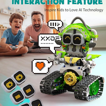 5in1 STEM AI Robot Toys Building Set, 478Pcs APP & Remote Control Engineering Erector Blocks for Kids Age 6-8, Coding Interactive Educational Christmas Birthday Gift for 10-12 Year Boys & Girls