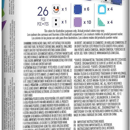 Magna-Tiles microMAGS Winter Wonder Travel Set 26-Piece Magnetic Construction Set, The Original Magnetic Building Brand
