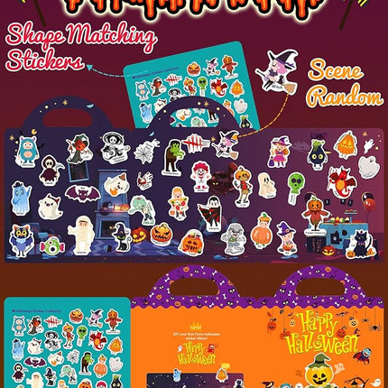 Benresive Reusable Sticker Books for Kids 2-4, Sticker Books for Toddlers 1-3 2-4, Toddler Travel Toys Activities Crafts Gifts - Halloween