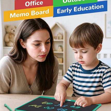 KOKODI LCD Writing Tablet, 16 Inch Colorful Toddler Doodle Board Drawing Tablet, Erasable Reusable Electronic Drawing Pads, Educational and Learning Toy for 3-6 Years Old Boy and Girls(Green)