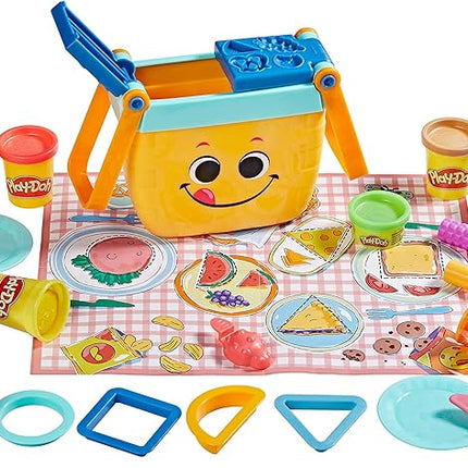 Play-Doh Picnic Shapes Starter Set, Preschool Toys for 3 Year Old Girls & Boys, Play Food, 12 Tools & 6 Modeling Compound Colors