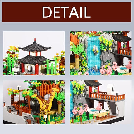 Animal Zoo Micro Mini Building Blocks Model Set with Giraffe Panda Flamingo, Creative Animal World Gifts for Adult and Age of 14+ 5000PCS
