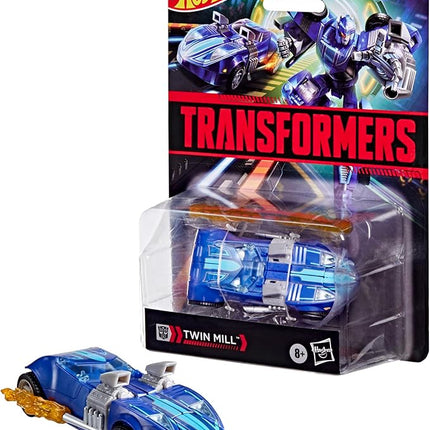TRANSFORMERS Collaborative Hot Wheels x Twin Mill, Deluxe Class 5-Inch Robot Action Figure Converts to Racecar, Car Toys for Ages 8+