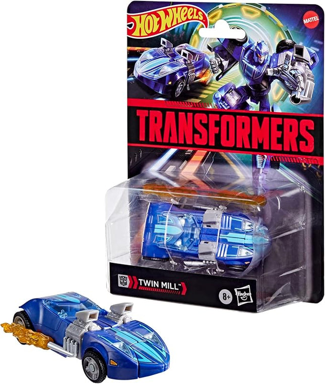 TRANSFORMERS Collaborative Hot Wheels x Twin Mill, Deluxe Class 5-Inch Robot Action Figure Converts to Racecar, Car Toys for Ages 8+