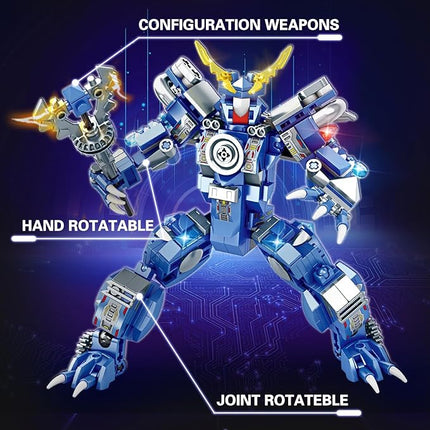 Dinosaur Building Blocks 2 in 1 Transforming Mech, Compatible with Lego Dinosaur Set, 433 PCS Dinosaur Mech STEM Toys for Kids Ages 6-12, Dinosaur Toy Gift for Christmas & Birthday