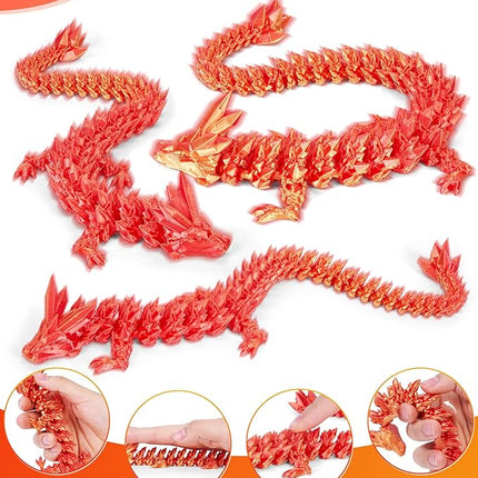 12 Inch 3D Printed Dragon - Mystery Surprise Egg with Flexible Articulated Dragon Inside, Cool Dragons Toys for Boys Kids Age 5-7
