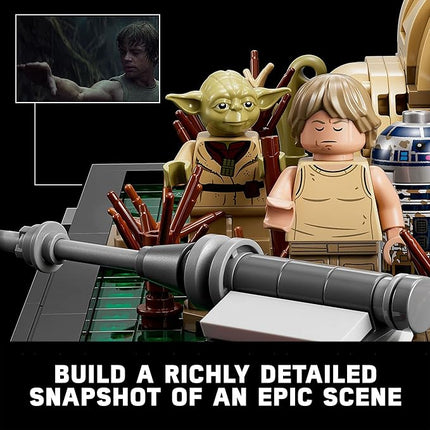 LEGO Star Wars Dagobah Jedi Training Diorama 75330 Set - Complete Series with Yoda and R2-D2 Minifigures, and Luke Skywalker’s X-Wing, Birthday Gift Idea for Adults, Men, Women, Room Décor Memorabilia