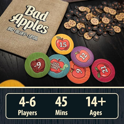 Bad Apples - Board Games - Family Games - Party Games - for Adults and Teens - Strategy - Bidding & Bluffing - Game Night