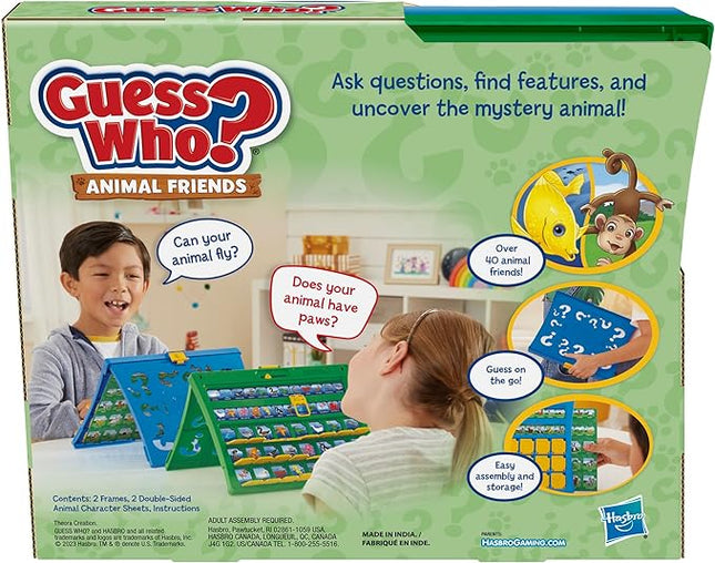 Hasbro Gaming Guess Who? Animal Friends Game | 2 Double-Sided Animal Sheets | 2-Player Board Games for Kids | Back to School Gifts | Ages 6+ (Amazon Exclusive)