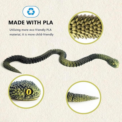 24in 3D Printed Snake Toys, Flexible 3D Printed Animal, Fidget ADHD Snake Toys, Perfect Desk Pet for Animal Collectors, Halloween Decor, Christmas Toy 2025