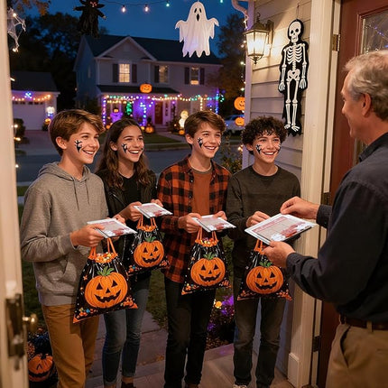 12Pcs Halloween Tic Tac Toe Board Game, Mini Wooden Tic Tac Toe Strategic Board Game with Cute Pumpkin, Ghost Pieces and Cards for Non Candy Halloween Treats Gift Party Prizes Family Activities