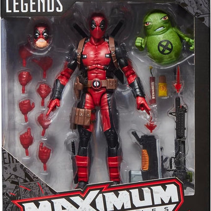 Marvel Legends Maximum Series Deadpool, Deluxe Deadpool Comics Collectible 6-Inch Action Figure with 24 Accessories Including X-Force’s Doop