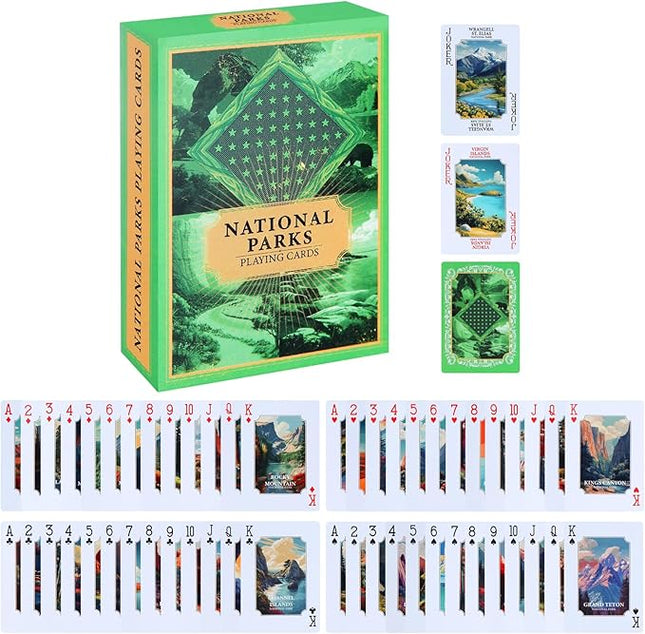 National Parks Playing Cards,54 Unique National Parks Board Game,Travel & Camping Gift Deck for Nature Lovers,Hikers & Outdoor Enthusiasts,Unique Park for Every Card in The Deck