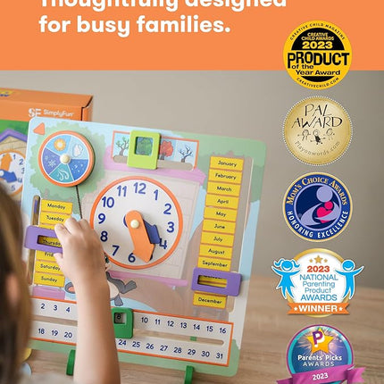 SimplyFun My Fun Day - an Engaging and Educational Activity Board- Learn About The Months, Days, Seasons and Telling Time - 1 to 2 Players - for Kids Ages 3 & Up