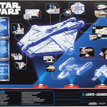 Star Wars™ Micro Galaxy Squadron Ghost (Secret Mission) - 15-Inch Vehicle with Three Additional Vehicles Plus Ten Micro Figures Accessories