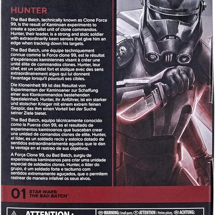 STAR WARS The Black Series Bad Batch Hunter 6-Inch-Scale The Clone Wars Collectible Action Figure, Toys for Kids Ages 4 and Up