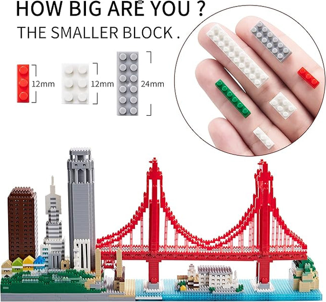Micro Building Blocks Set for Adults Architecture Skyline Collection San Francisco 3574PCS
