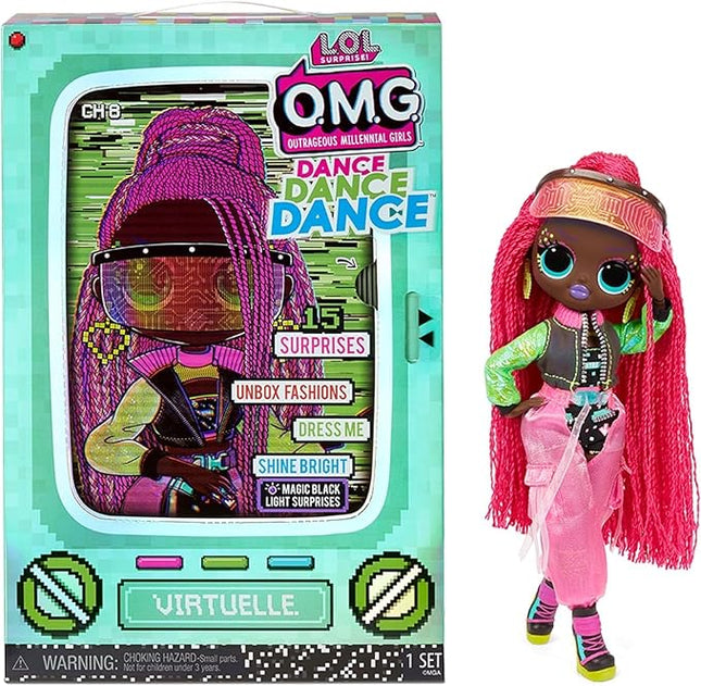 L.O.L. Surprise! OMG Dance Dance Dance Virtuelle Fashion Doll with 15 Surprises Including Magic Black Light, Shoes, Hair Brush Doll Stand and TV Package-Great Gift for Girls Ages 4+ Who Love to Dance