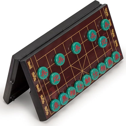 Yellow Mountain Imports Chinese Chess (Xiangqi) Magnetic Travel Board Game Set (12.8-Inch) with Jade-Colored Playing Pieces