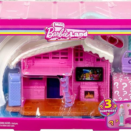 Barbie Mini Land Doll House Sets, Mini Dreamhouse with Surprise 1.5-inch Doll, Furniture & Accessories, Plus Elevator & Pool (Styles May Vary)