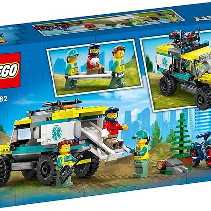 LEGO 40582 City 4x4 Off-Road Ambulance Rescue Limited Edition 2023 Set 6+ 162 Pieces with Cool Off-Road Vehicle and 3 Minfigures, Yellow Green and Red as Main Colours