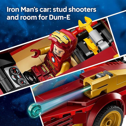 LEGO Marvel Iron Man Car & Black Panther vs. Red Hulk Building Toy - Marvel Superhero Toy for Kids, Boys and Girls, Ages 7+ - with 3 Minifigures - Gift Idea for Birthday - 76310
