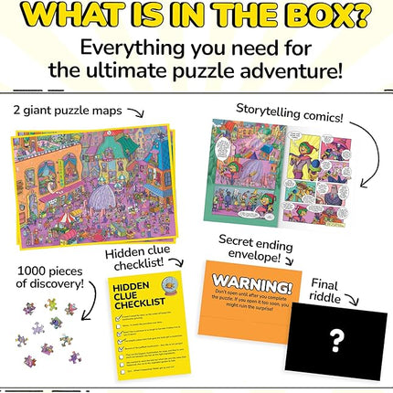 Odd Pieces Jigsaw Puzzles 1000 Pieces - Magic Mystery Story Secret Ending Puzzle - Perfect Game Night for Adults & Kids - Fantasy Sci-Fi City Theme (Shutterbug)