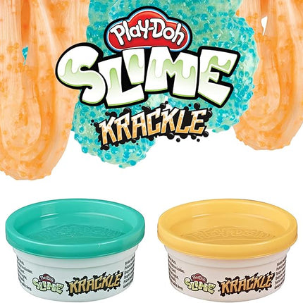 Play-Doh Krackle Slime Orange & Green 2 Pack of Slime Compound with Beads for Kids 3 Years & Up