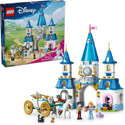 LEGO Disney Princess Cinderella's Castle & Horse Carriage Playset - Princess Castle Building Toy for Kids, Girls and Boys, Ages 6+ - with 2 Minidolls - Gift Idea for Birthdays - 43275