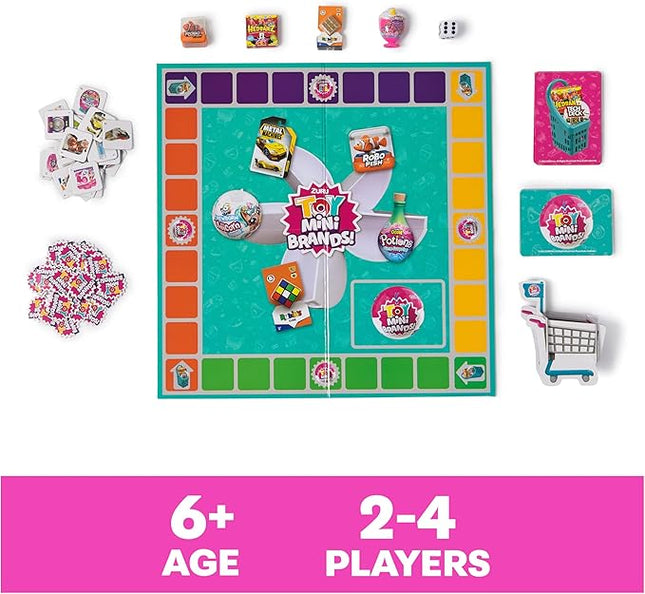 Spin Master Games, Toy Mini Brands Add to Cart Game, A Tiny Shopping Spree for Kids, 4 Collectible Toy Mini Brands Included, 2-4 Players, for Ages 6 & Up