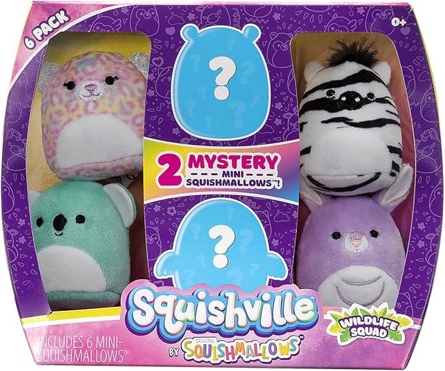 Squishville Mystery Mini-Squishmallows Plush - Wildlife Squad - Six 2-Inch Characters - Includes Michaela and Kiki Plus Four Mystery Figures - Irresistibly Soft, Colorful Plush
