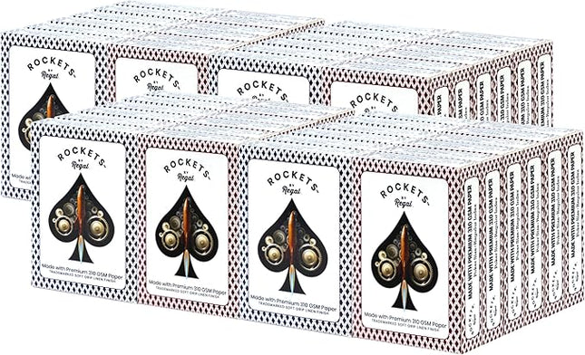 Regal Games [48 Decks] Rockets Bulk Playing Cards Set for Adults & Professionals - 310 GSM Linen Finish - Poker Cards for Blackjack, Euchre, Canasta - Casino Grade, Travel & Game Night Cards