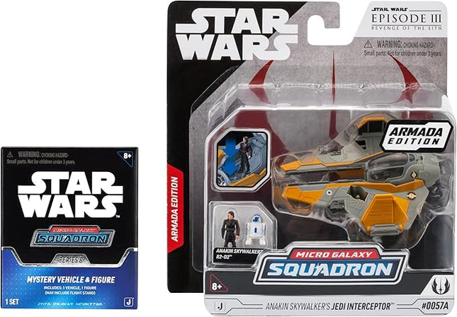 Star Wars Micro Galaxy Squadron Anakin's Jedi Interceptor (Armada Edition) Mystery Bundle - 3-Inch and 2.5-Inch Vehicles with Accessories (Amazon Exclusive)